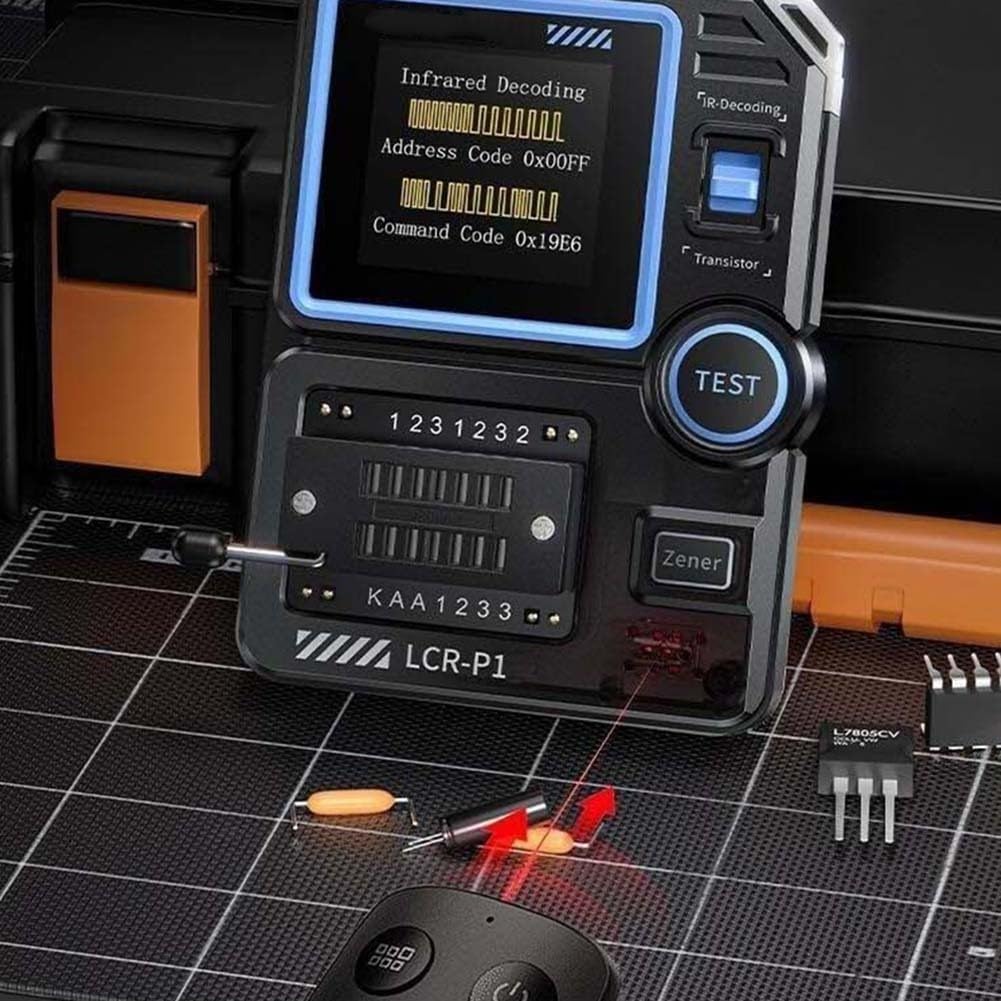 Besttoolifes LCR-P1 Transistor Tester Diodo Triodo Capacitancia Resistencia Medidor LCR ESR, para voltaje, corriente, resistencia, continuidad de diodos, capacitancia, frecuencia