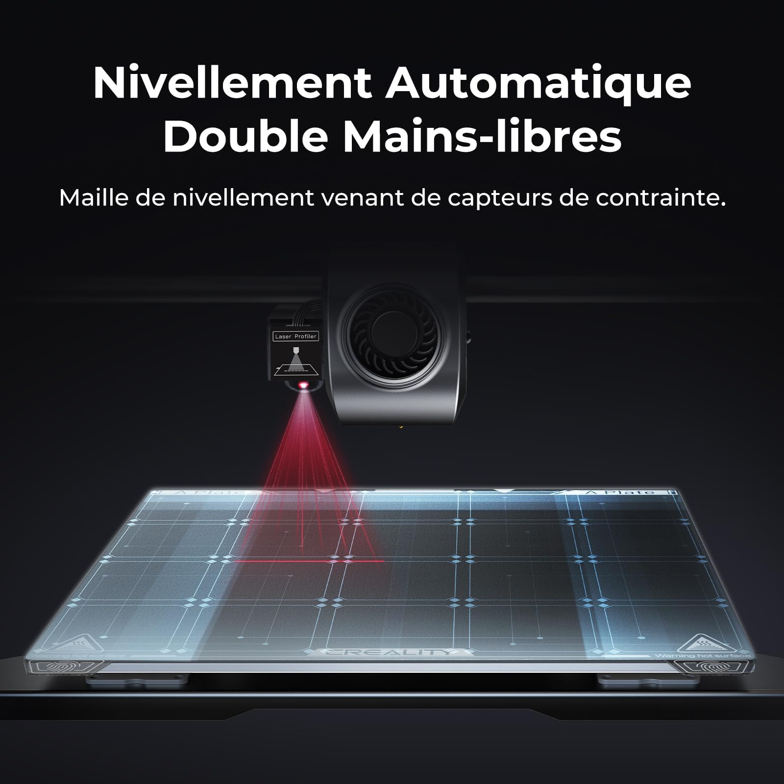 Creality Official K1 Max Imprimante 3D, Haute Vitesse 600mm/s Max avec Mise à Niveau Automatique, Double Refroidissement, Fonction AI Intelligente, Taille d'impression (300x300x300mm)