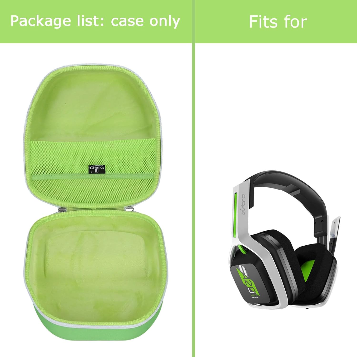 Hard Travel Case for Gaming A20 Wireless Headset Gen 2, Protective Carrying Storage Box（CASE ONLY） (Green & White) - Image 7