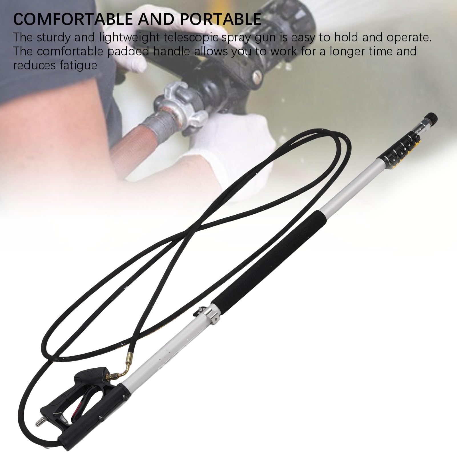 Keenso Tuyau de Nettoyeur Haute Pression Télescopique Rallonge 24 Pieds