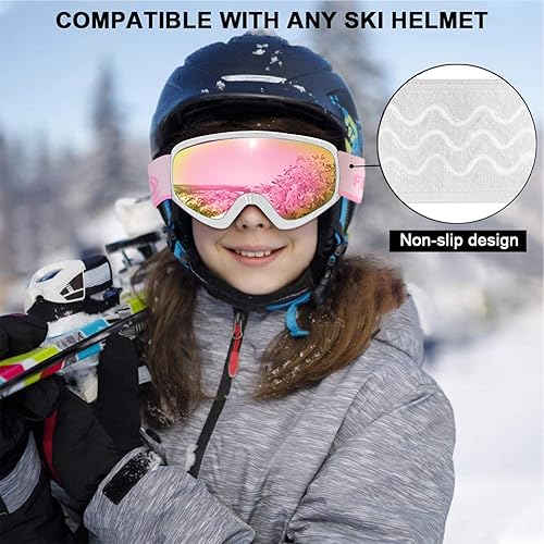Miniatura 5 de findway - Gafas de esquí y snowboard para niños, niñas, jóvenes, diseño para usar sobre lentes
