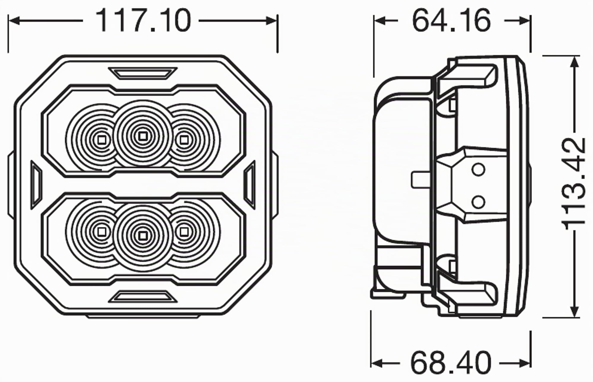 OSRAM LEDriving® Cube PX4500 Spot, LEDPWL 109-FL, luces de trabajo LED, 4500 lúmenes, caja plegable (1 lámpara)