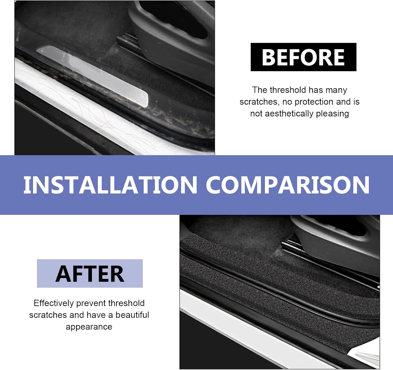 Anti-slip Car Door Entry Guard, 2.7In x 33Ft Self-Adhesive Anti-Scratch Car Door Sill Scuff Protector, DIY Rear Trunk Edge Guard Trim, Universal for Most Cars Trunks SUVs (Black)