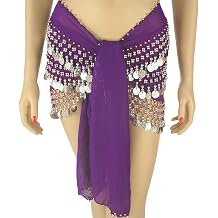 Belly Dance Plus Size Chiffon 3-Row Hip Scarf | TURKISTANI PLUS