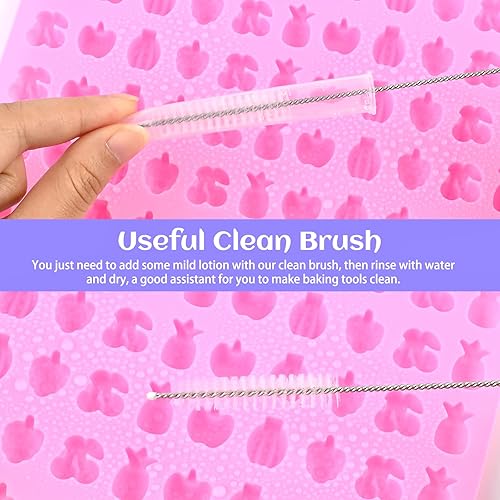 Miniatura 5 de JOERSH Juego de 62 moldes de silicona para gomitas de oso, molde antiadherente para dulces, 18 formas para 327 caramelos, incluyendo animales de