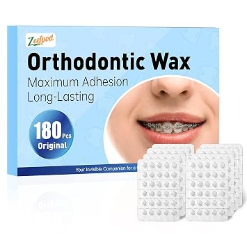 180 Pieces Pre-Cut Orthodontic Wax for Braces, Individually Wrapped Dental Wax for Braces Relief, Easy to Use, Unscented,Safe & Gentle, Hygienic orthodontic dots for Orthodontic Care