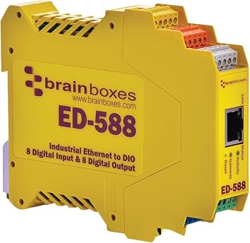 Brainboxes ED-588 Ethernet to Digital IO 8 Inputs + 8 Outputs, Yellow