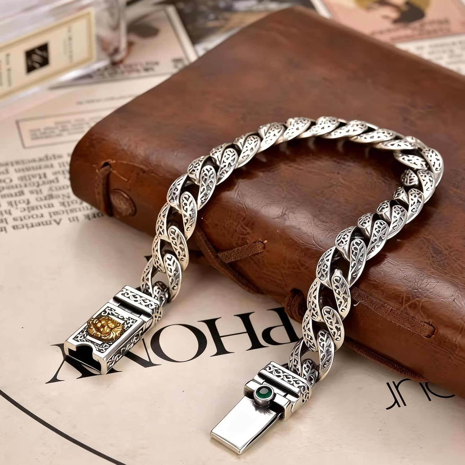 Italian Handmade Sterling Silver Mens Bracelets | Solid S925 Chain Bracelets | Men's Silver Bracelet Gift for Dad, Boyfriend, Son, My Man