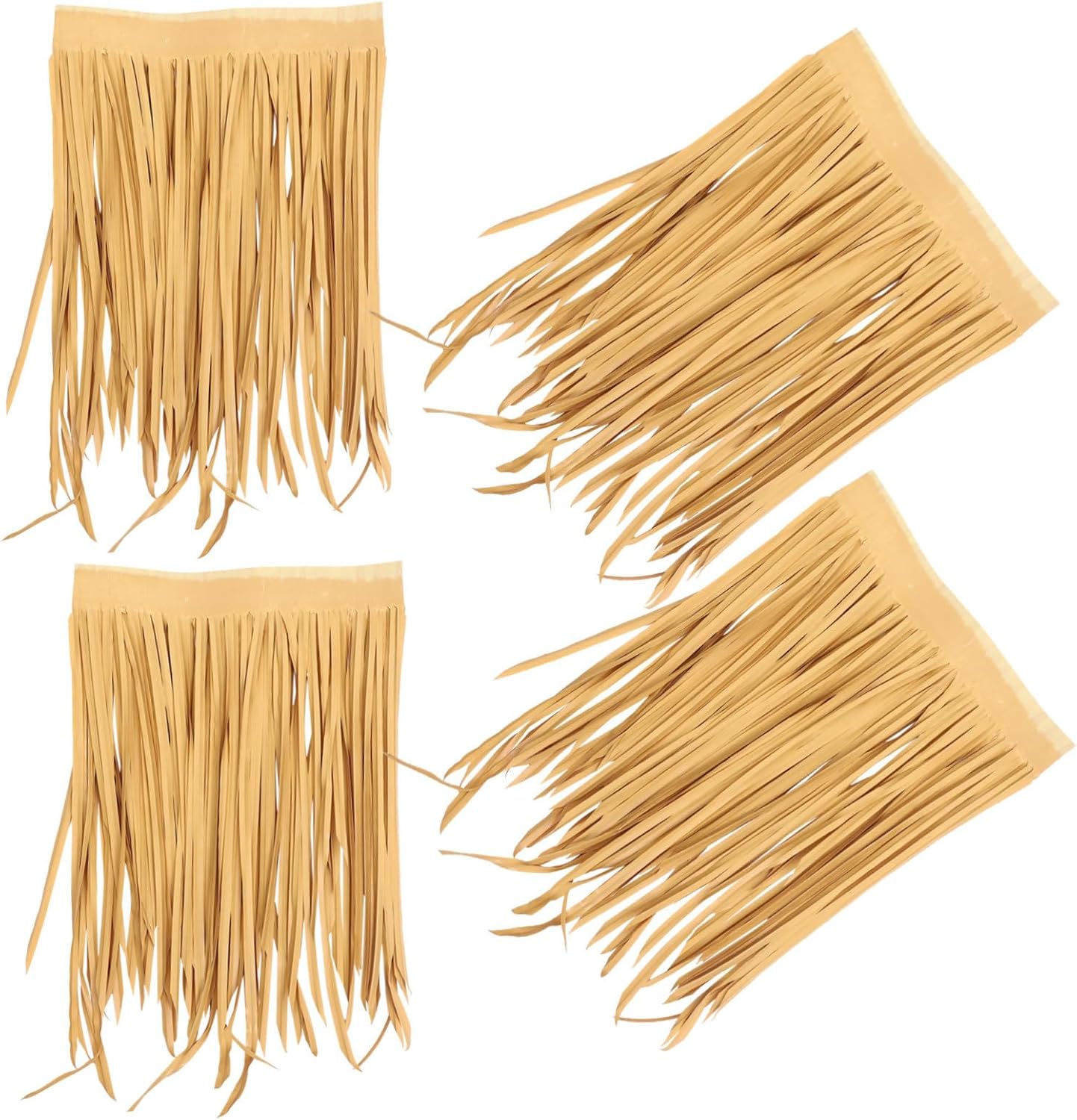 MERRYHAPY 4pcs Synthetic Thatch Roof for Garden and Decoration Realistic Simulation Straw Roofing Easy to Install and Uv Resistant for Rustic and Farmhouse Style Decor