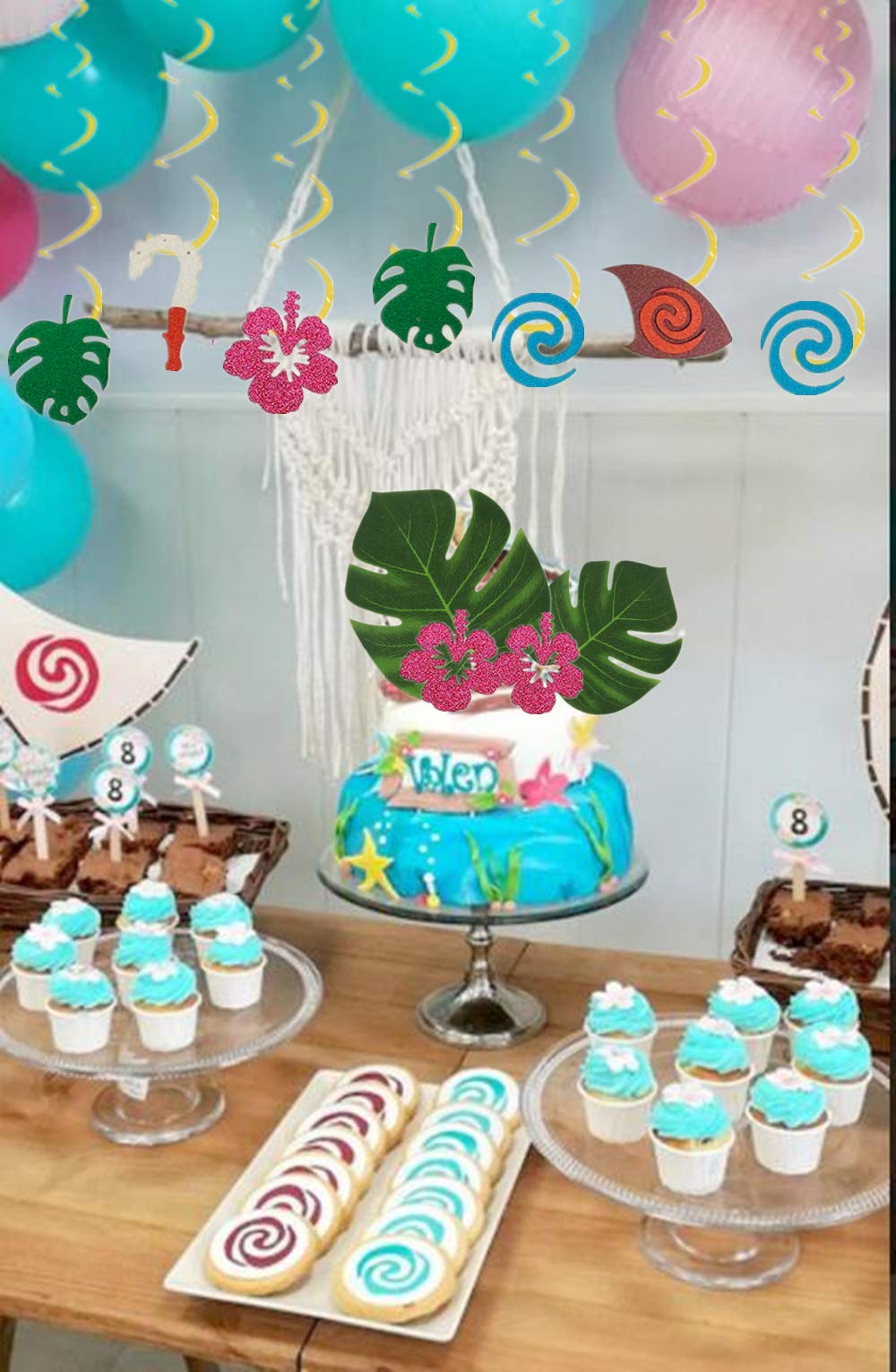 Moana Partyzubehör Zum 3. Geburtstag – Ballonstrauß Mit 7 Teilen