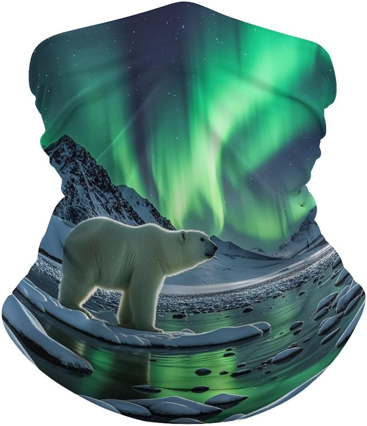 Polar Bears Northern Lights Neck Gaiter Face Cover Scarf Multipurpose Sunscreen Breathable Bandana Head Scarfs Soft Sun & Wind-proof Face Mask Gator Scarf for Adult Outdoor
