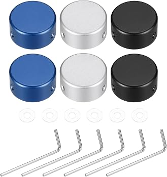 MECCANIXITY 12-Pack Guitar Pedal Button Caps - Metal Footswitch Toppers 3/8 Inch Multi-Color