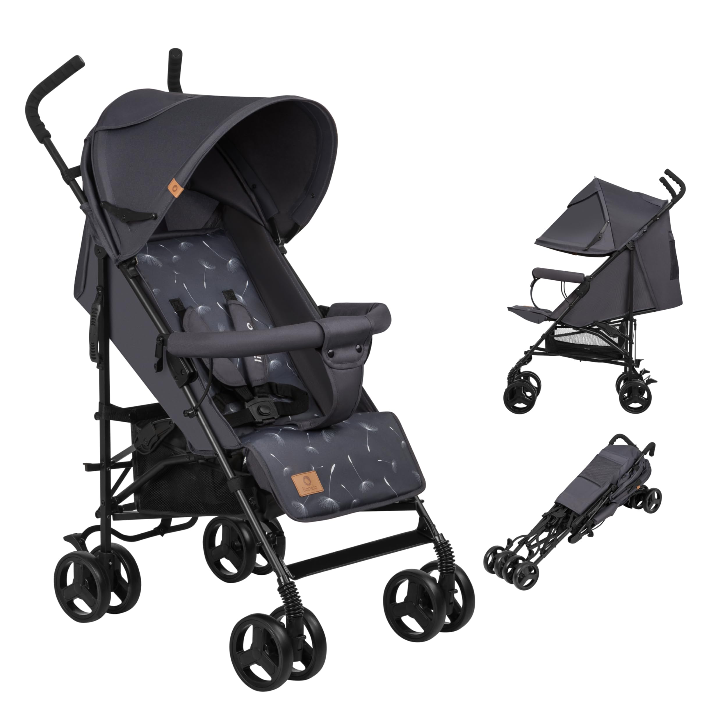 LIONELO Elia Buggy Klein Zusammenklappbar Kinderwagen Bis 15 Kg, Rücken Und Fußstützenverstellung Hinterradbremse, Moskitonetz, Einkaufskorb