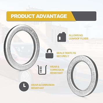 6pcs Rear Differential + 6pcs Automatic Transmission Oil Drain Plug Washer Gasket Seal / 20mm+18mm Replacement for Acura OEM PN Part# 94109-2000 & 90471-PX4-000
