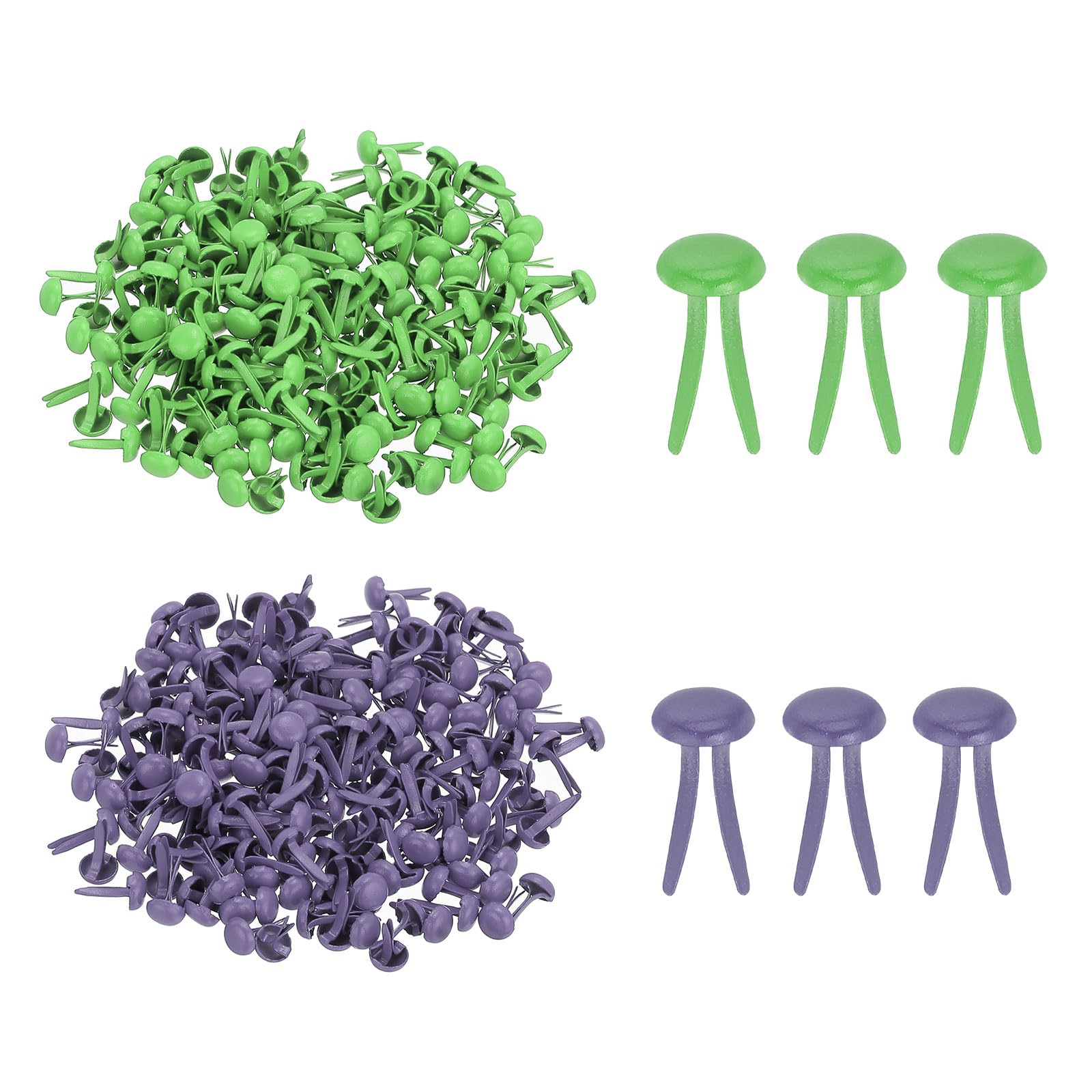Attaches-papier de 5x9 mm et fournitures de scrapbooking miniatures vert violet x1000