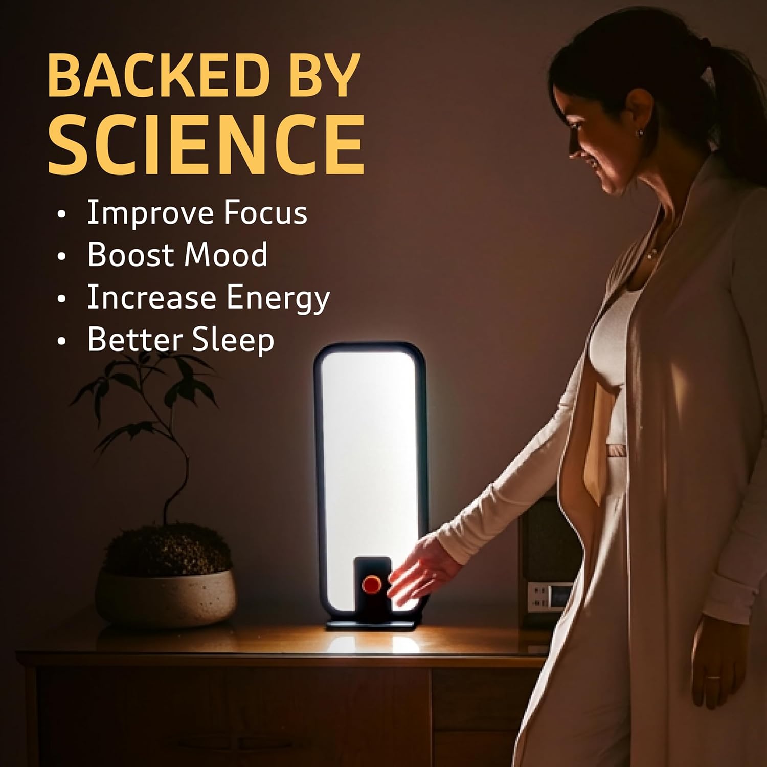 Circadian Optics Langham Clinical Grade Light Therapy Desk Lamp | 10,000 Lux at 12" | As Seen On Shark Tank | 5X Power & Brightness | Large 6" X 17" Light Panel | Improves Mood, Focus & Sleep