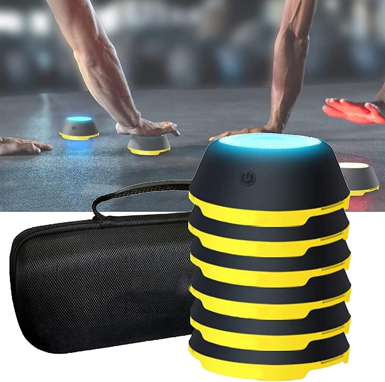 Reaction Speed Training Light, Reaction Training and Flash Reflex LED Light, Suitable for Football, Boxing, Basketball, Etc., Improve Reaction Time, Fitness, Speed and Agility (6 Lights)