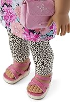 Vista 3 de American Girl Truly Me - Accesorios para muñecas de 18 pulgadas, pantalones con estampado de leopardo, pantalones rosas y sombrero de paja