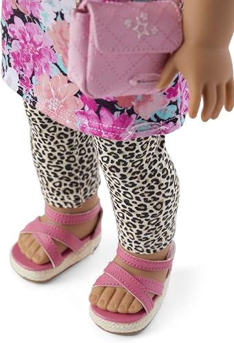 Miniatura 3 de American Girl Truly Me - Accesorios para muñecas de 18 pulgadas, pantalones con estampado de leopardo, pantalones rosas y sombrero de paja con