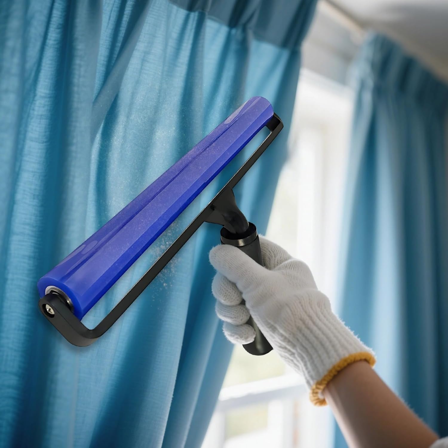 Generic Blue Silicone Static-Eliminating Roller, Dust Remover for Your Vinyl Records, Long-Lasting 11.8 in (30 Cm) Roller with T-Handle, Ideal for Home, Office, and Record Care
