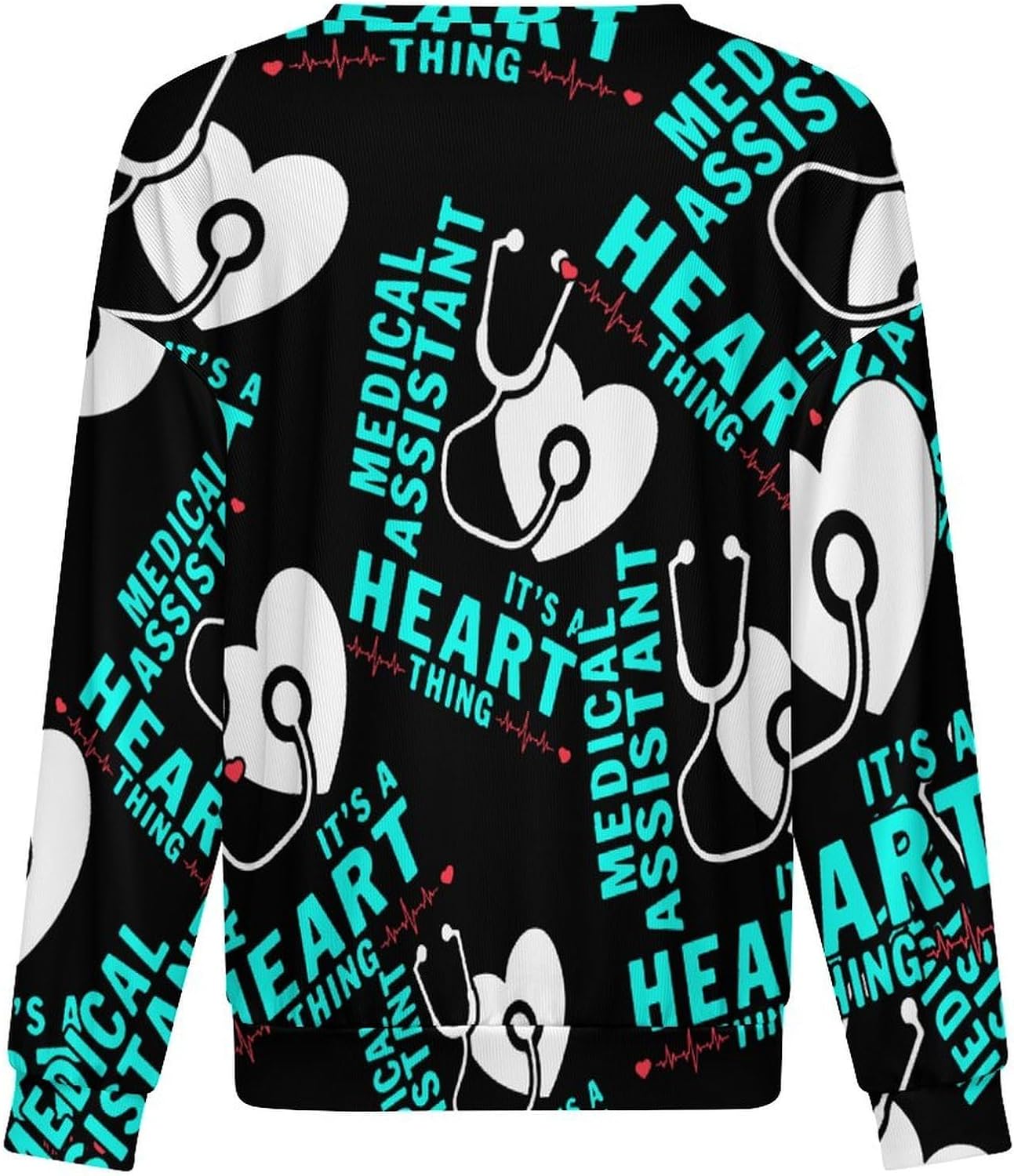 Medical Assistant Heart Men's Sweatshirt Crewneck Pullover Long Sleeve T Shirts Top