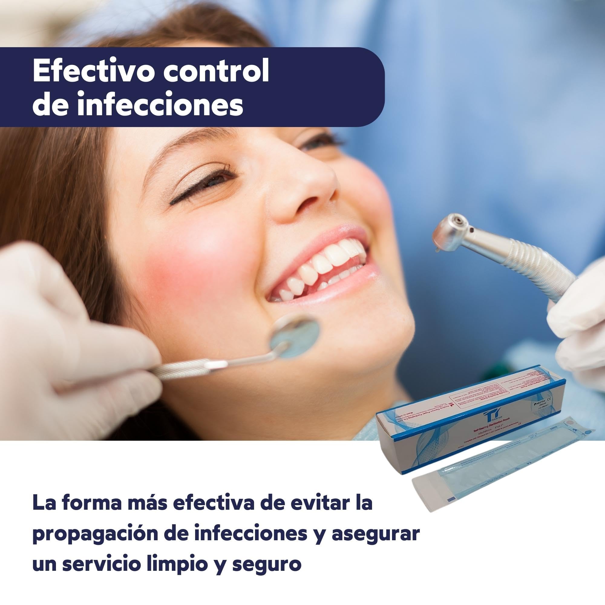 Bolsas de Esterilización Autoadhesivas 200 uds 90x260mm para Herramientas Dentales Tatuajes Manicura