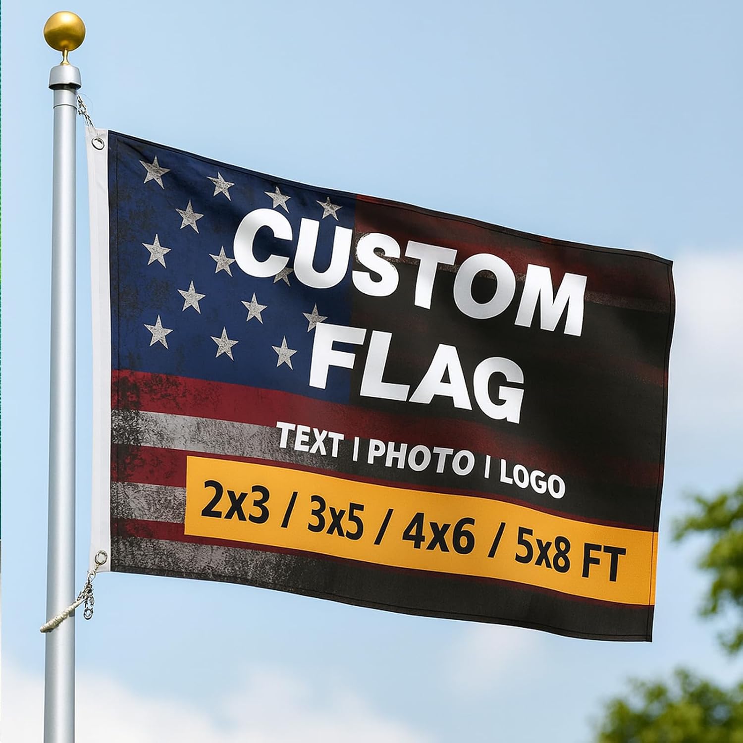 Custom Flag 3x5 FT – Personalized Outdoor & Indoor Banner – Design Your Own Text, Image, Logo, or Photo – Waterproof, Fade-Resistant Polyester with Brass Grommets – Decorative Flag for Home, Garden, Party, Events image 3