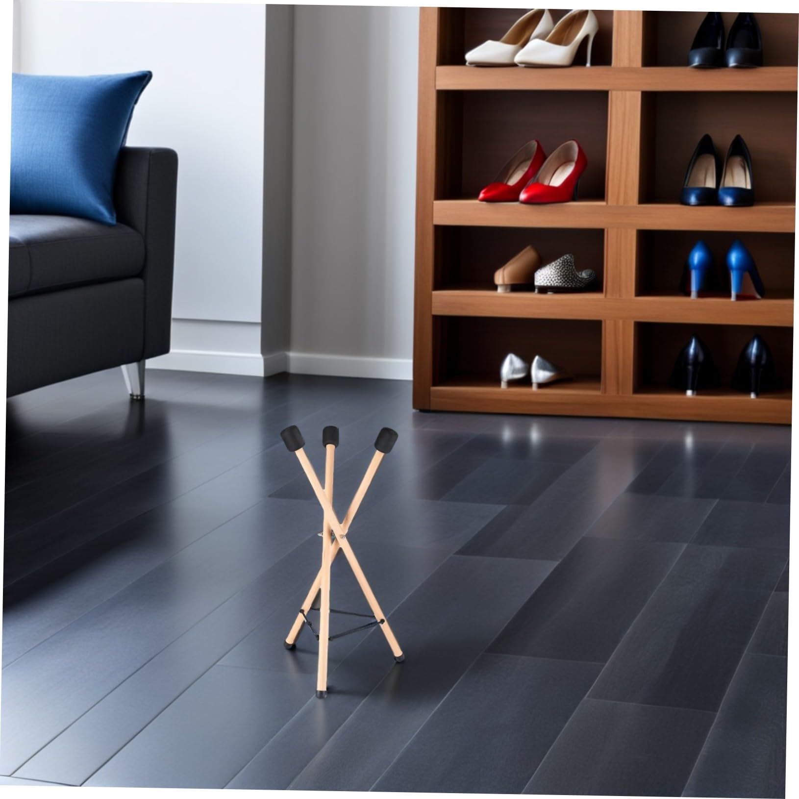 Supporto per Tamburo a Lingua in Legno, Cavalletto Professionale | Treppiede Pieghevole Corda Regolabile, per Esposizione e Appoggio dello Strumento