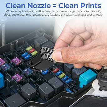 1 Pcs for Panda Brush XP + 4 Pcs 3D Printer Silicone Nozzle Wiper for Bambu Lab P1S/P1P/X1C/X1E 3D Printer Accessories, Nozzle Cleaning Kit, Silicone Nozzles Wiper Cleaning Tool Kit