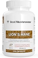 Lions Mane Brain and Focus Supplements (300ct) Mushroom Powder Extract Capsules - Non-GMO and Gluten-Free Supplement for...