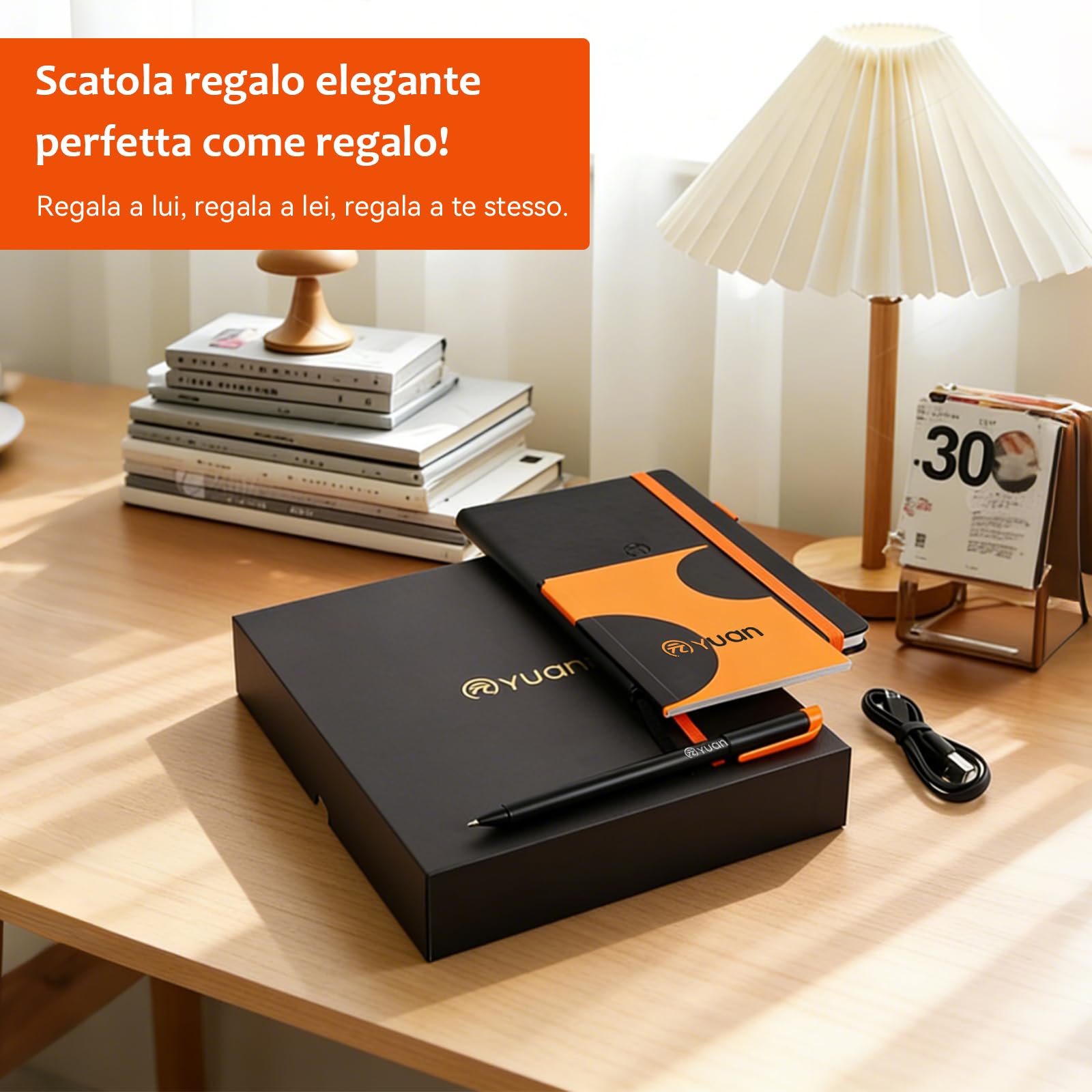 Yuan Smart Writing Set, Smart Notebook con Smart Pen,Sincronizzazione intelligente in tempo reale, nonché archiviazione e condivisione digitale – incluso taccuino mini, ricariche e cavo di ricarica