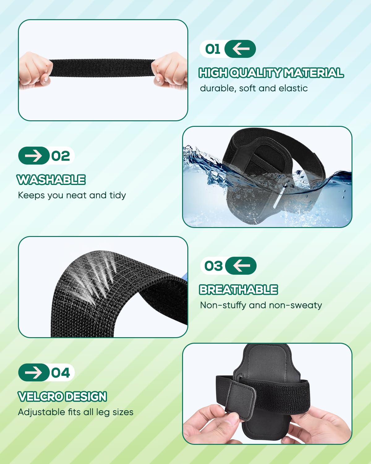 [4 Pack ] Leg Strap for Nintendo Switch 2/1, for Ring Fit Adventure/Sports Play Soccer, Compatible with Joy Cons 2 Switch OLED Controller Game Accessories, Adjustable Elastic Strap,2 Size for Adults & Children - Image 4