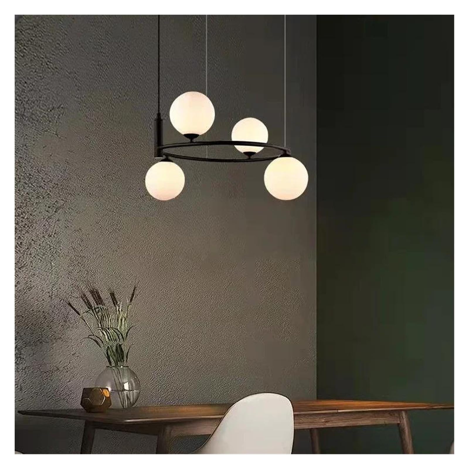Lustre LED moderne minimaliste en verre blanc pour décoration hôtel
