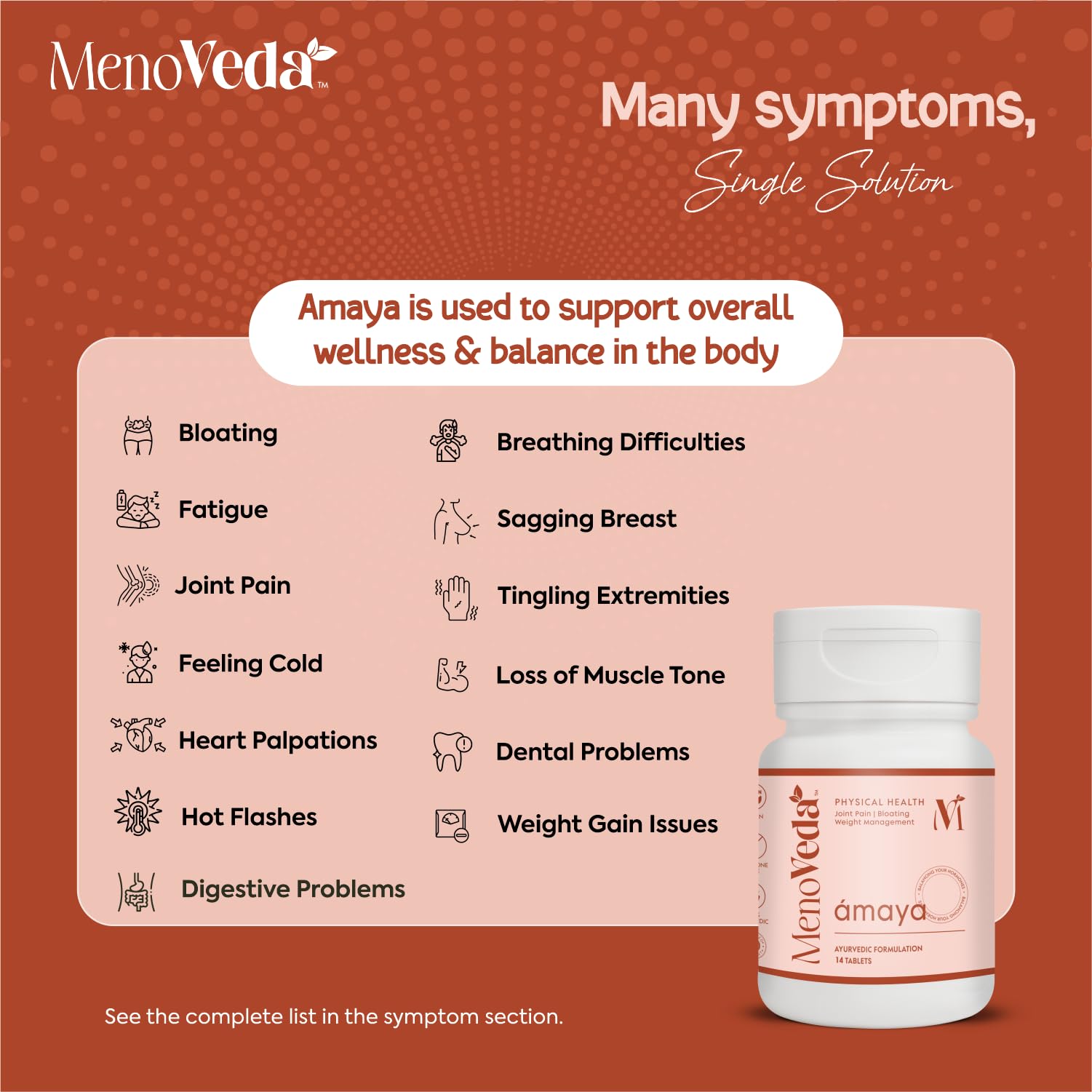 Menoveda Amaya Menopause Supplements For Women Peri Menopause Multivitamins for Joint Pain | Fatigue | Bloating | Weight Management -14 Tablets 3