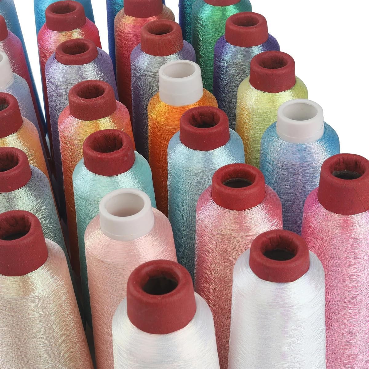 Iridescent Sewing Thread, 100% Polyester Core with Metal Coating, 150D-8202ft, Shimmering Lustrous Thread for Embroidery, Machine Sewing & DIY Craft Projects