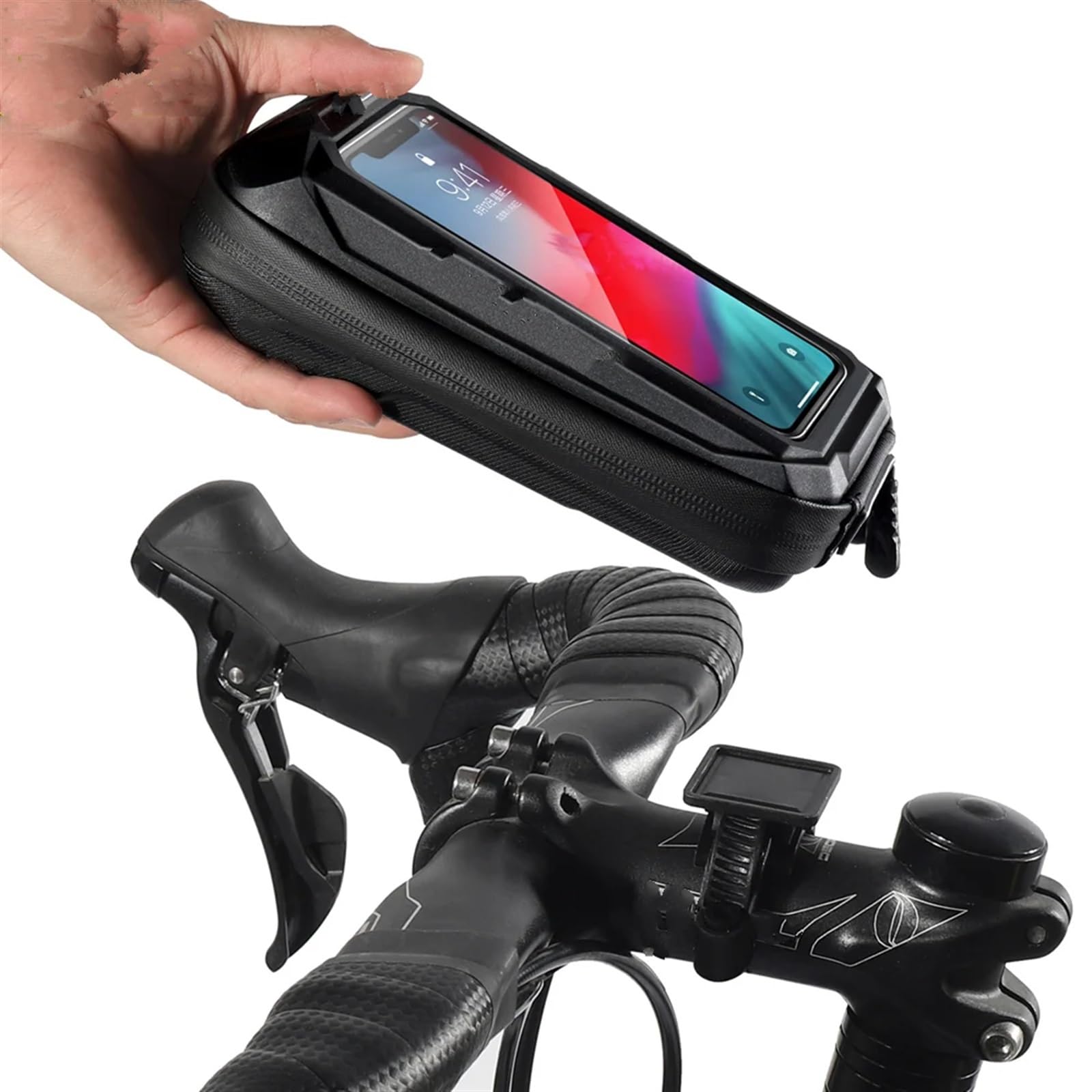 Support Telephone Velo Sac Support Téléphone Portable Vélo Étui Étanche pour Vélo Support Téléphone Portable 6,9 ​​Pouces Guidon Accessoires Vélo VTT Telephone Moto Rotation