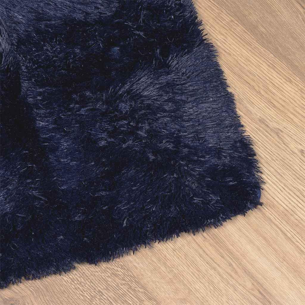 Tappeto Shaggy a Pelo Lungo NAVARRA Blu Marino 160x160 cm,Tappeto Shaggy,Antiscivolo Morbido,Tappeto Shaggy Camera da Letto-4102875