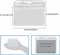 Vista 3 de YouOWO - 12 soportes para tarjetas de identificación para tarjetas de identificación, soporte para tarjetas de identificación es de 3.1 x 3.5 in, se