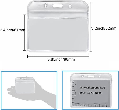 Miniatura 3 de YouOWO - 12 soportes para tarjetas de identificación para tarjetas de identificación, soporte para tarjetas de identificación es de 3.1 x 3.5 in, se