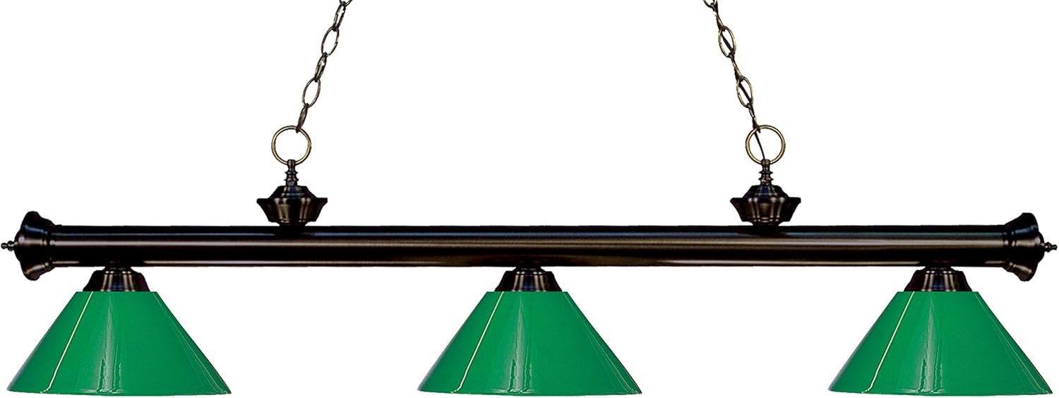 Z-Lite 3 Light Billiard Light 200-3BRZ+SG-PGR