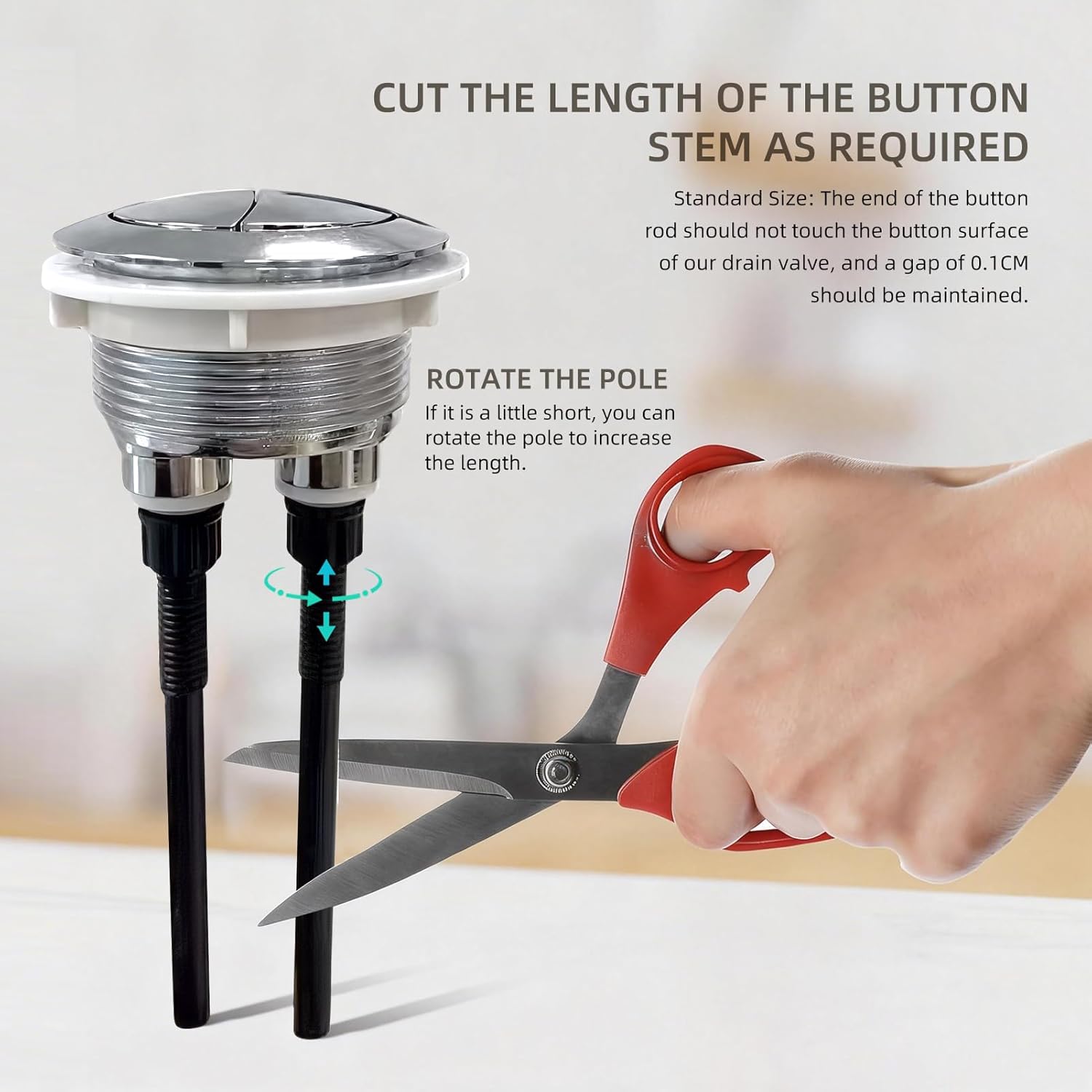 Universal one-piece toilet repair kit with dual flush valve and inlet valve, toilet tank replacement parts, suitable for 2-inch drain outlet, fixes leaks, easy to install.