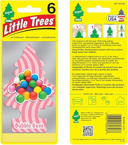 Miniatura 65 de Little Trees - Ambientador de árbol colgante que proporciona un aroma de larga duración para auto u hogar. Aroma Leather, 4 paquetes de 6