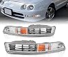 AmeriLite for 1998-2001 Acura Integra OE Chrome Amber Replacement Bumper Parking Lights Set - Passenger and Driver Side