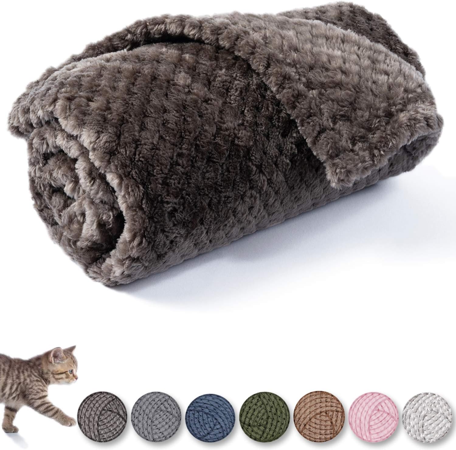 Dog Blanket or Cat Blanket or Pet Blanket, Warm Soft Fuzzy Blankets for Puppy, Small, Medium, Large Dogs or Kitten, Cats, Plush Fleece Throws for Bed, Couch, Sofa, Travel (M/32″ x 40″, Dark Grey)