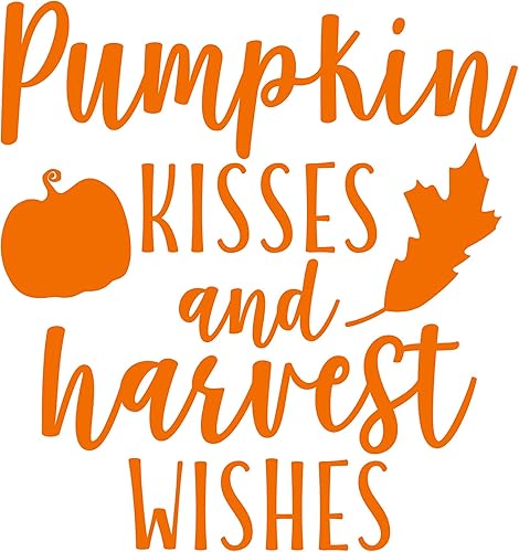 Miniatura 4 de Calcomanía de vinilo para pared, diseño de besos de calabaza y deseos de cosecha, 23 x 22 pulgadas, para otoño, temporada de otoño, moderna, con