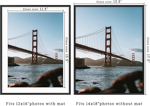 Vista 260 de Frametory - Colección de marcos de metal para fotos, marco de aluminio para fotos con alfombrilla de color marfil y cristal real Dorado