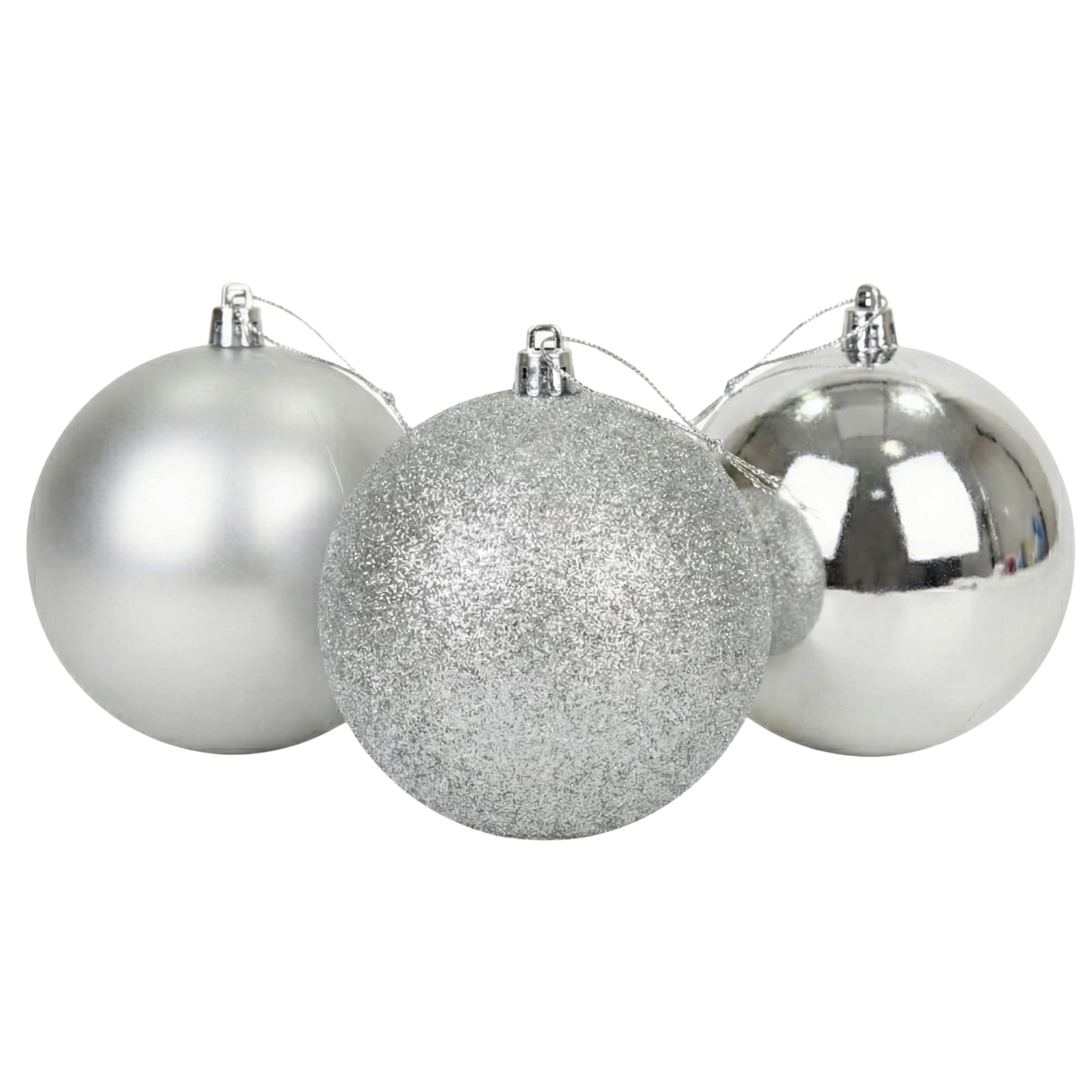 Shatchi Set Of 320Cm Silver Christmas Baubles (GlossyMatteGlitter) Décor Pack from B&Q