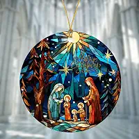 Árvore de Natal Believe – Enfeite para pendurar em acrílico redondo com ideias de lembrança religiosa cristã, presente para família, amigo, pastor, casa, férias, árvore de Natal