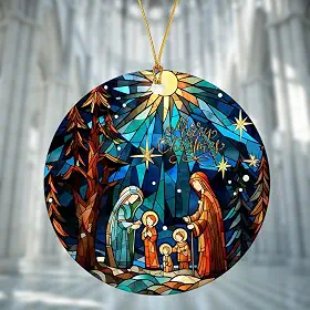 Árvore de Natal Believe – Enfeite para pendurar em acrílico redondo com ideias de lembrança religiosa cristã, presente para família, amigo, pastor, casa, férias, árvore de Natal
