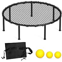 Roundnet Game Set Beach Ball Game Set with 3 Balls, High-Elasticity PE Net, Storage Carrying Case, Perfect for Lawn Beach Backyard Outdoor Games for Adults and Family Air Pump not Included
